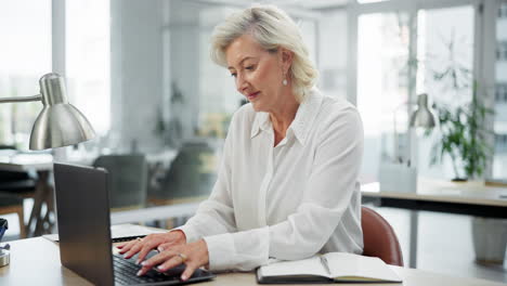 senior woman working in an office