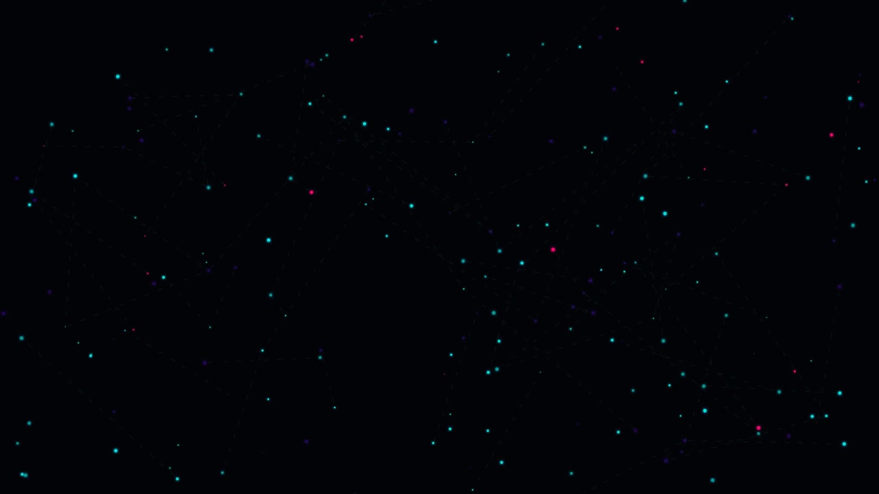 Abstract Digital Network Connection with Floating Particles