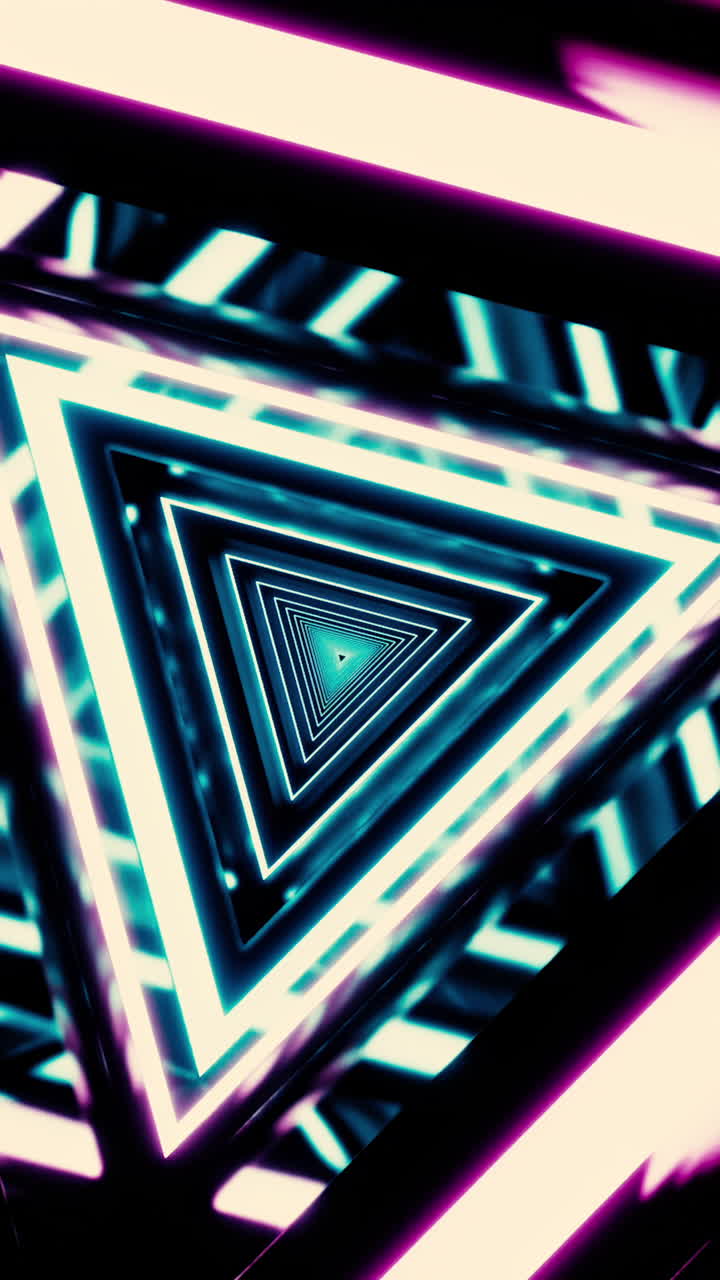 túnel triangular de neón