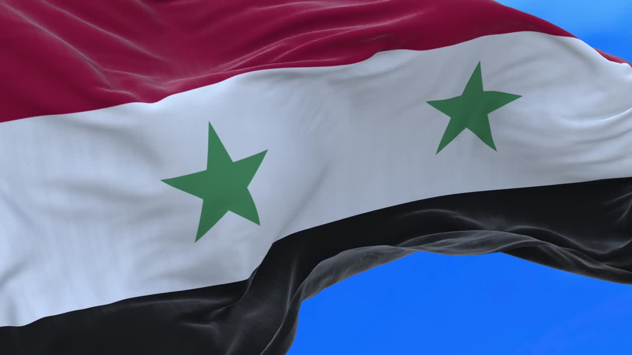 Seamless loop of Syria flag.