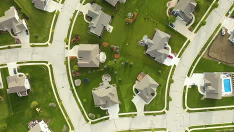 birds eye view of suburban neighborhood