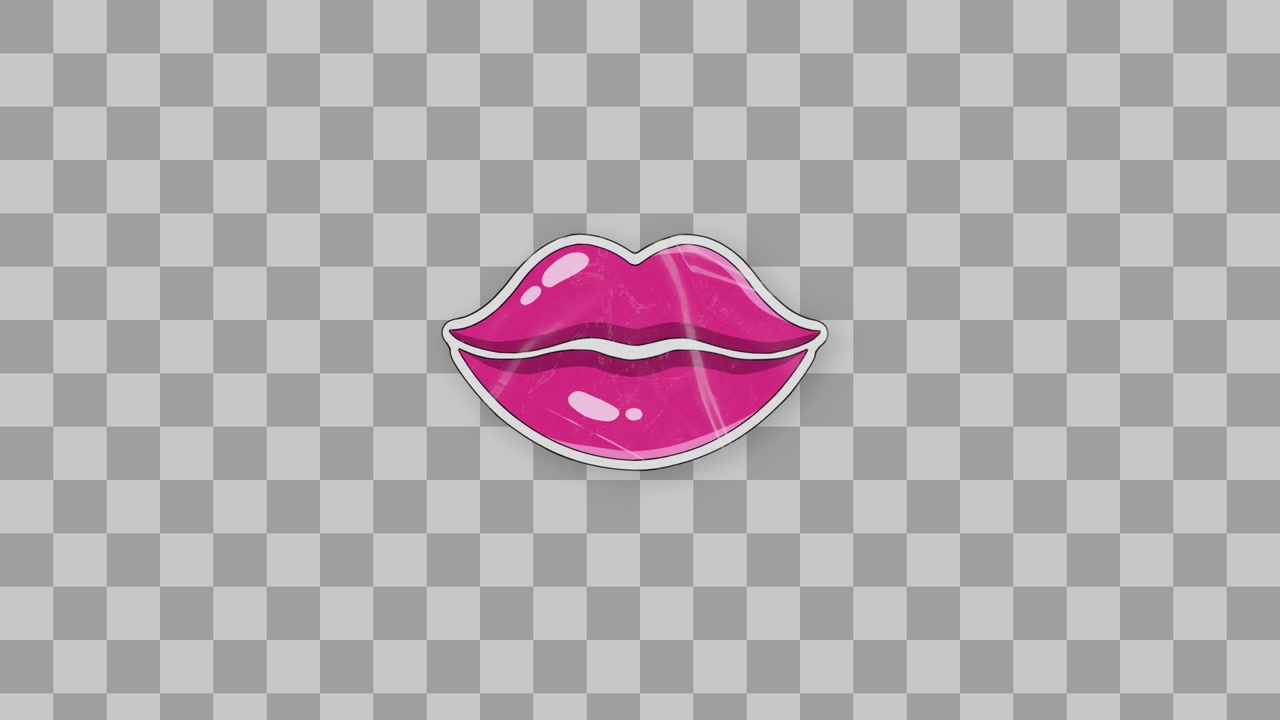 Adesivo bacio magenta lucido