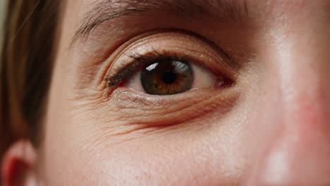 primer plano del ojo de una mujer con arrugas