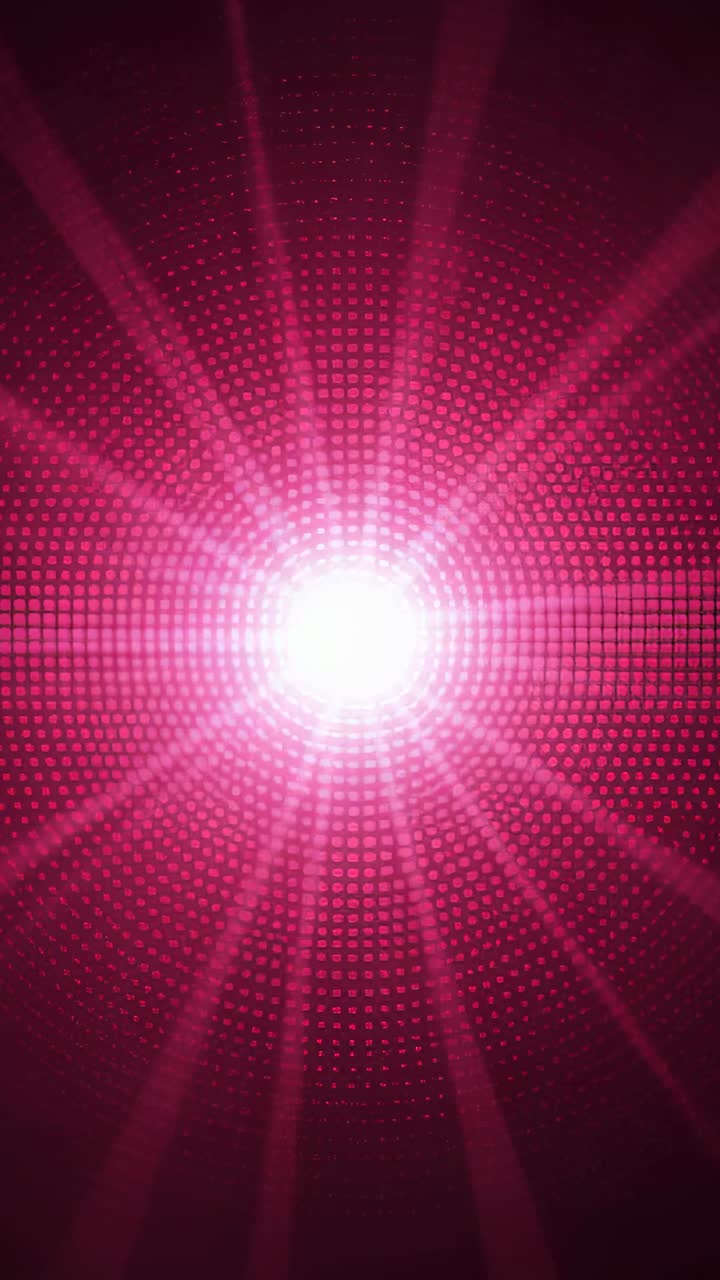 Vertical video: Pulsing starburst on loop, growing, reaching beams as visualizer with halftone dots