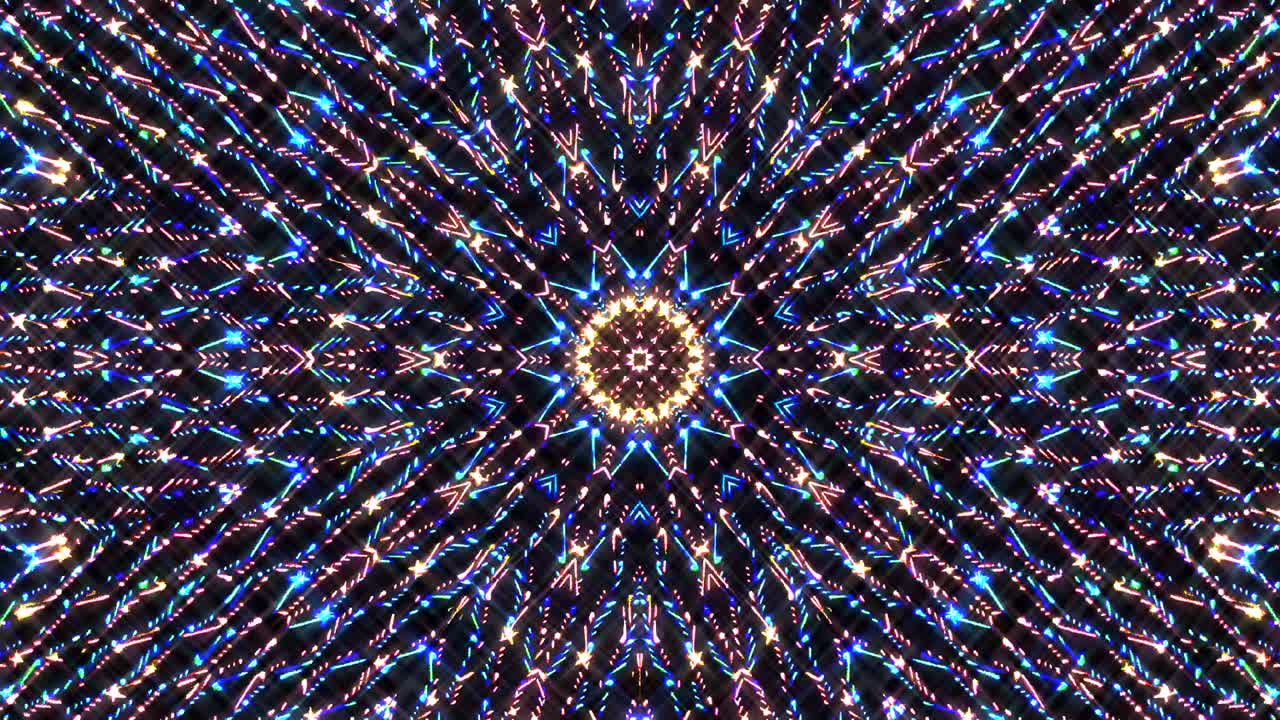 прекрасный абстрактный калейдоскоп, который светит, сияющий свет, который регулирует тонкие движения