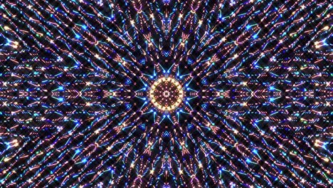 hermoso caleidoscopio abstracto que brilla, una luz radiante que regula los movimientos sutiles