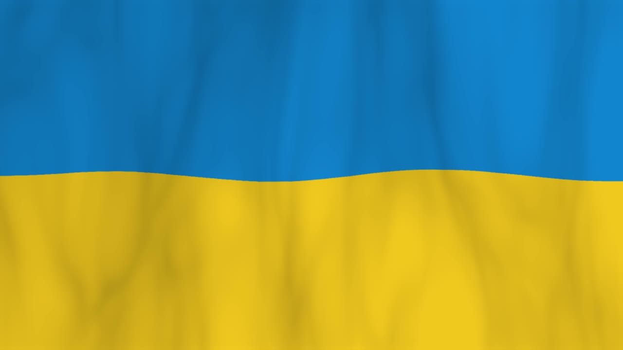 바람에 흔들리는 우크라이나 국기