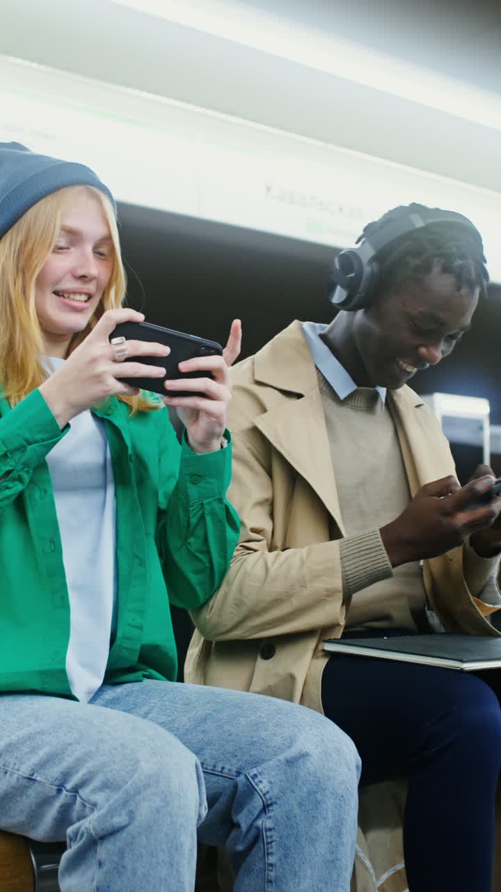 People playing games on their phones