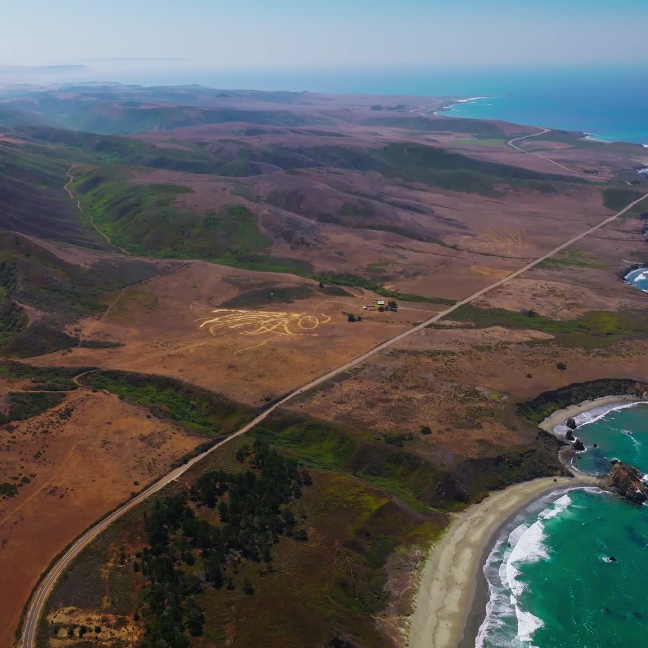 Rocky coastline of Central California. The Pacific Ocean meets the serene, rocky coastline of Central California