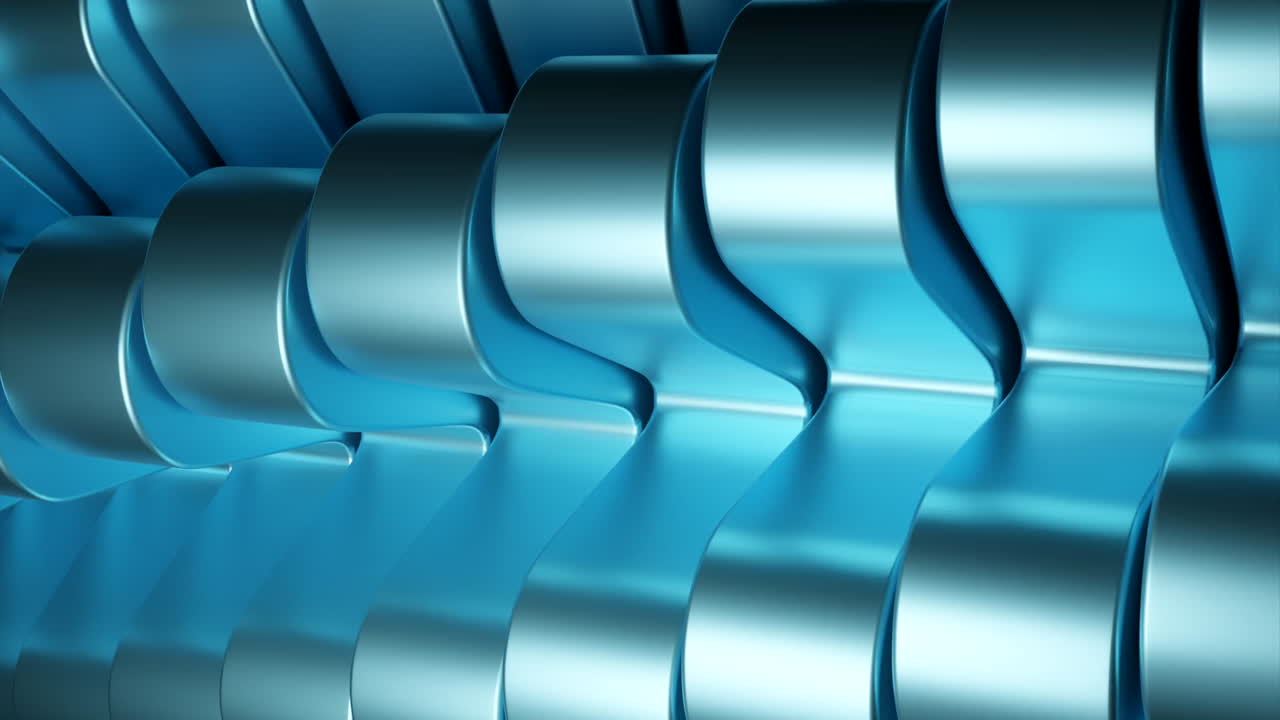 추상적인 파란색 금속 리본