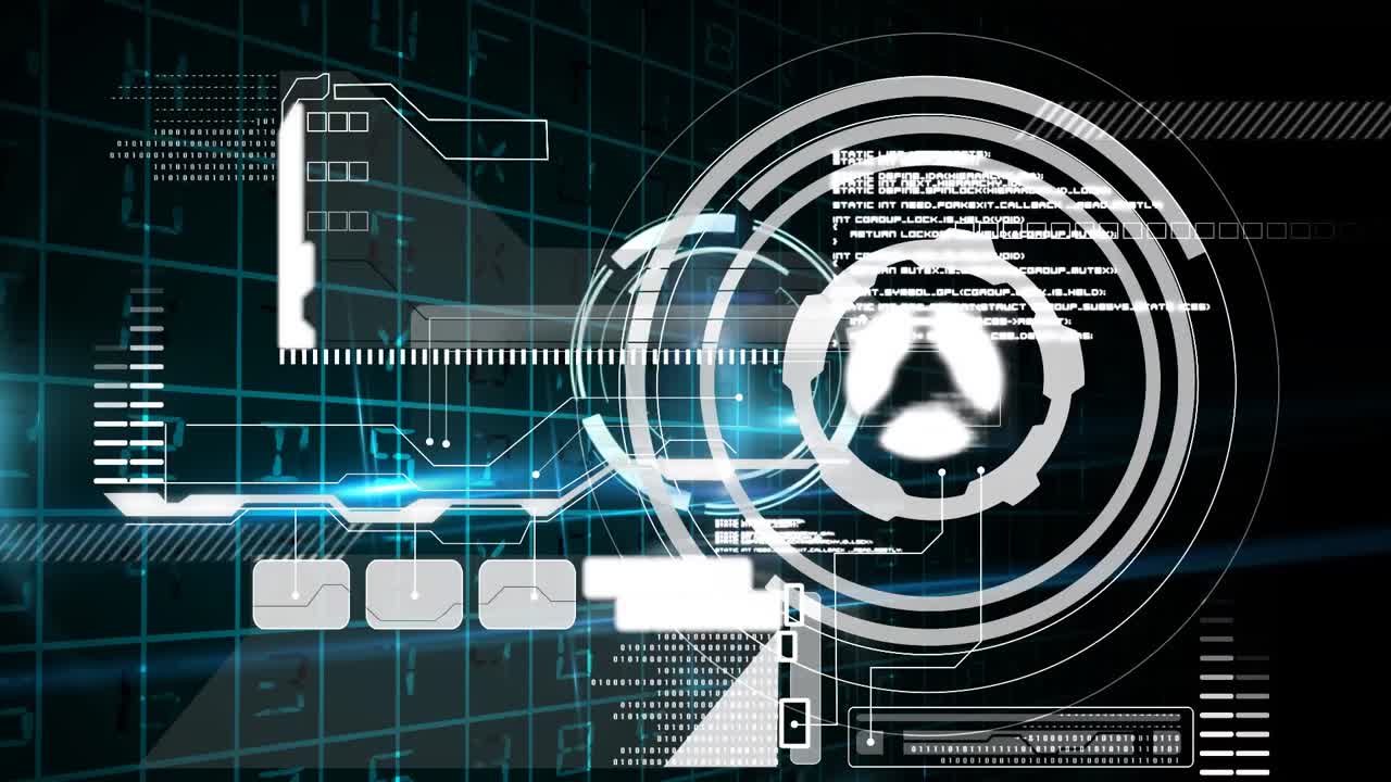 데이터 처리 및 연결 네트워크와 함께 범위 스캐닝의 애니메이션