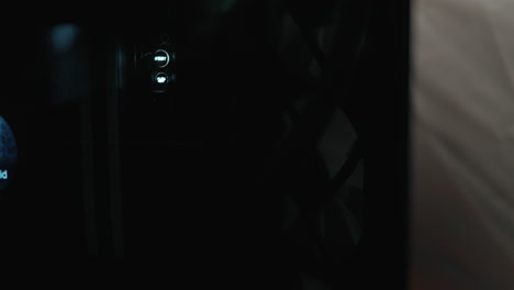 close-up of a pc build with rgb lighting and components.