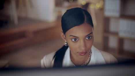 indian woman, concentration