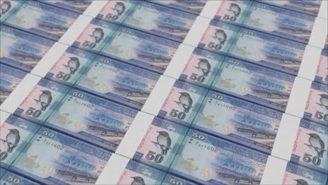 50 sri lankan rupee banknotes printed by a money press