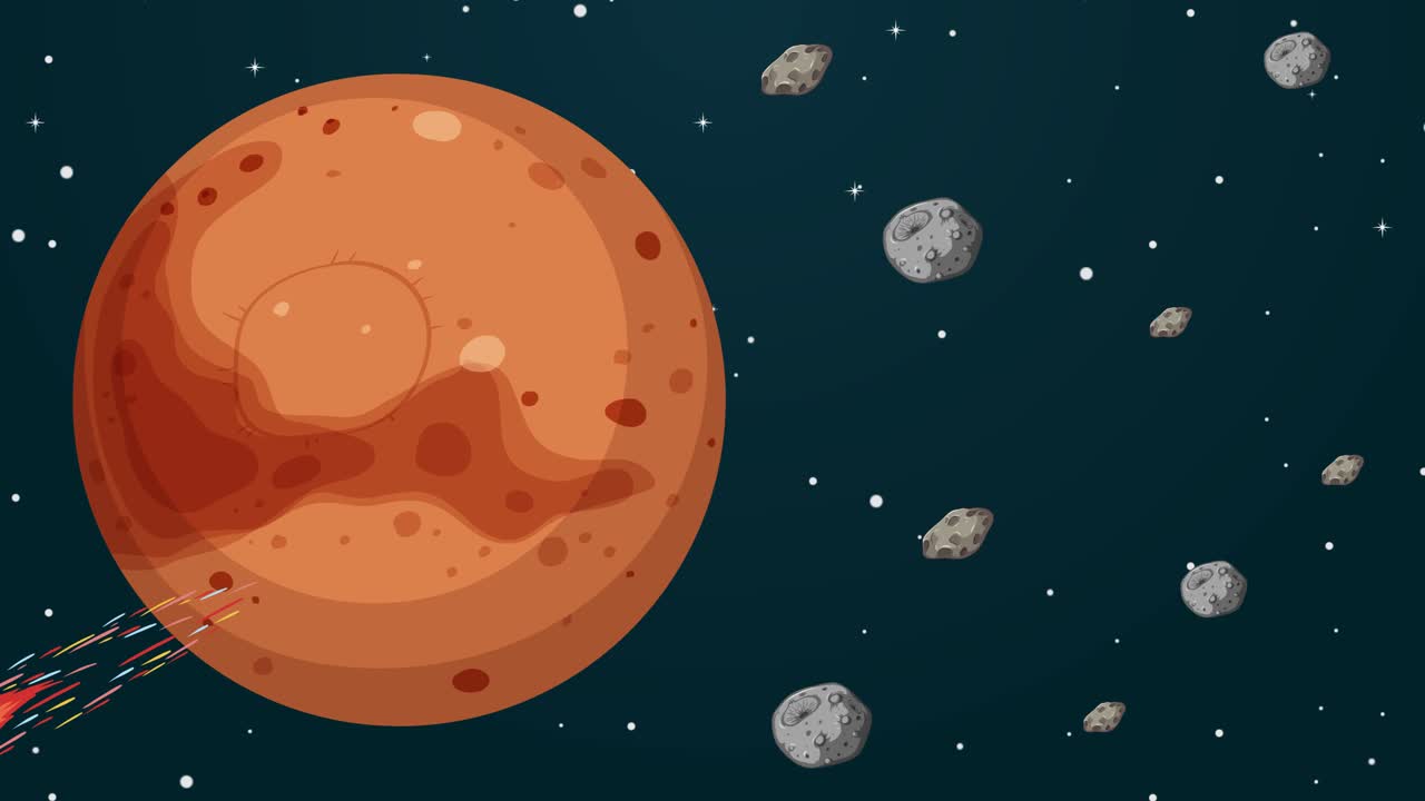 animación centrada en marte para el evento del día del planeta rojo