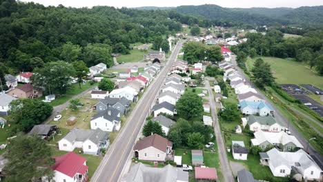 fries virginia aerial of mill houses in old mill community in company town