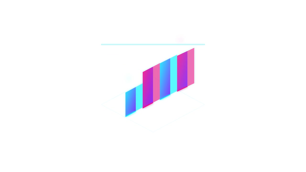 Animated Isometric Bar Chart Showing Growth