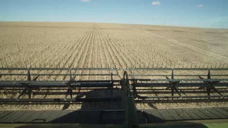 harvesters harvesting soybeans in brazil