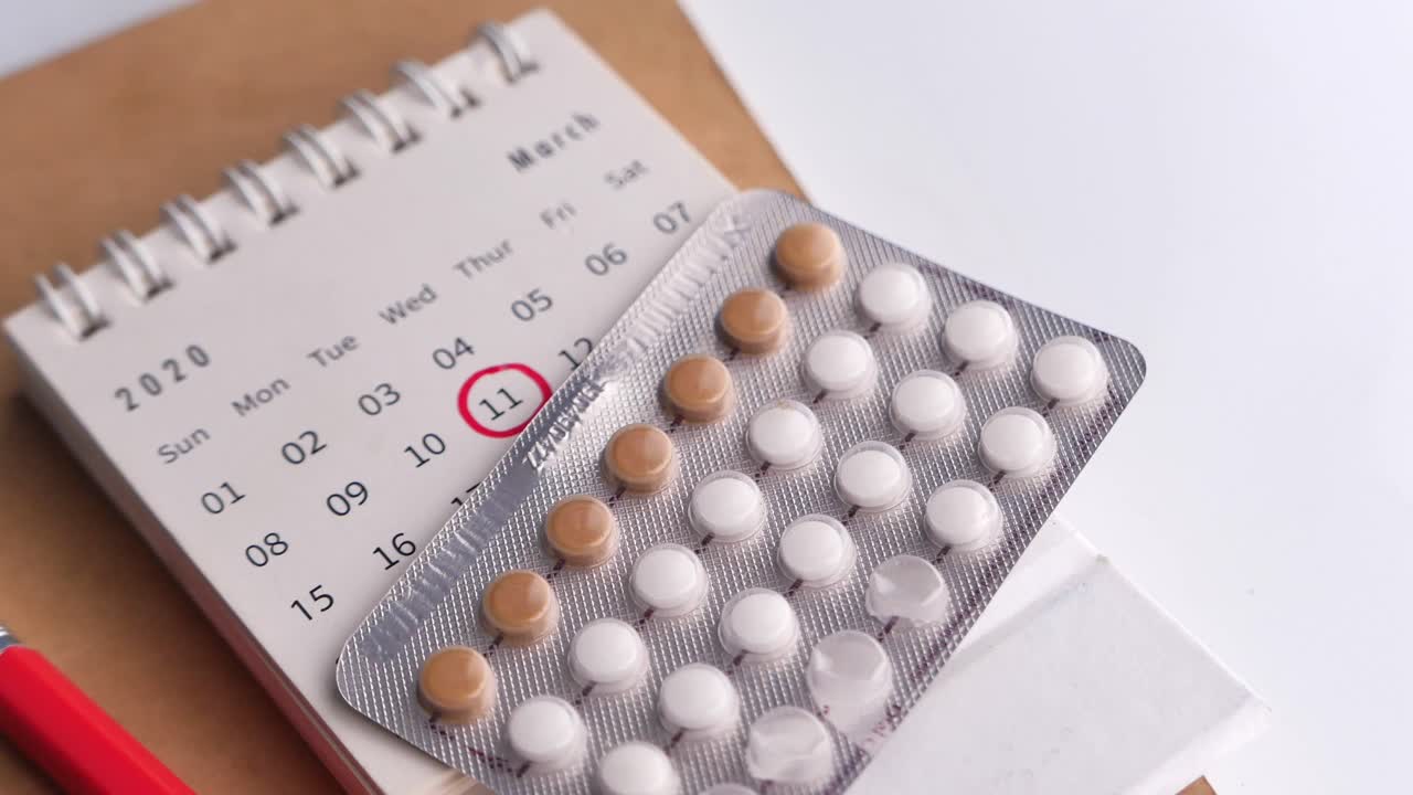 Birth control pills and calendar