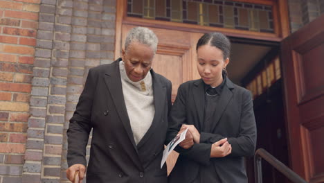 Funeral,-family-and-woman-with-senior-mother