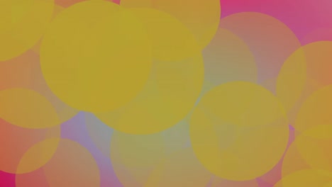 Animation-of-yellow-dots-moving-on-pink-background