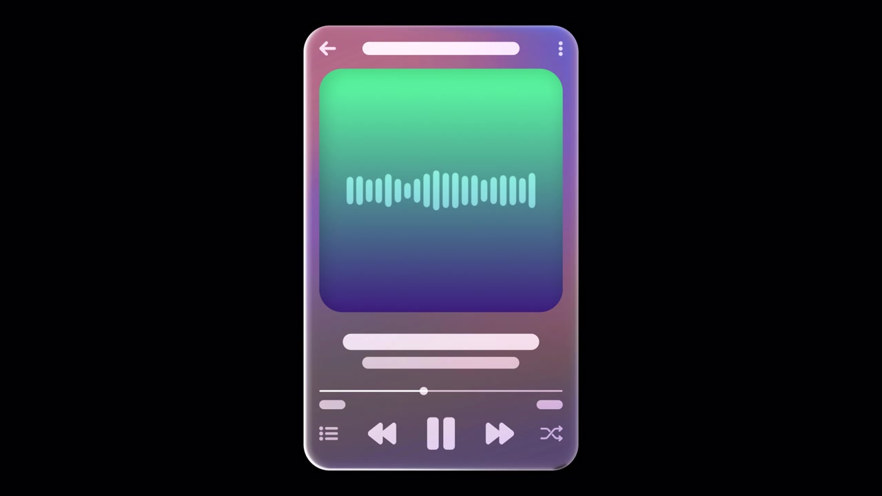 App moderna per lettore musicale in vetro