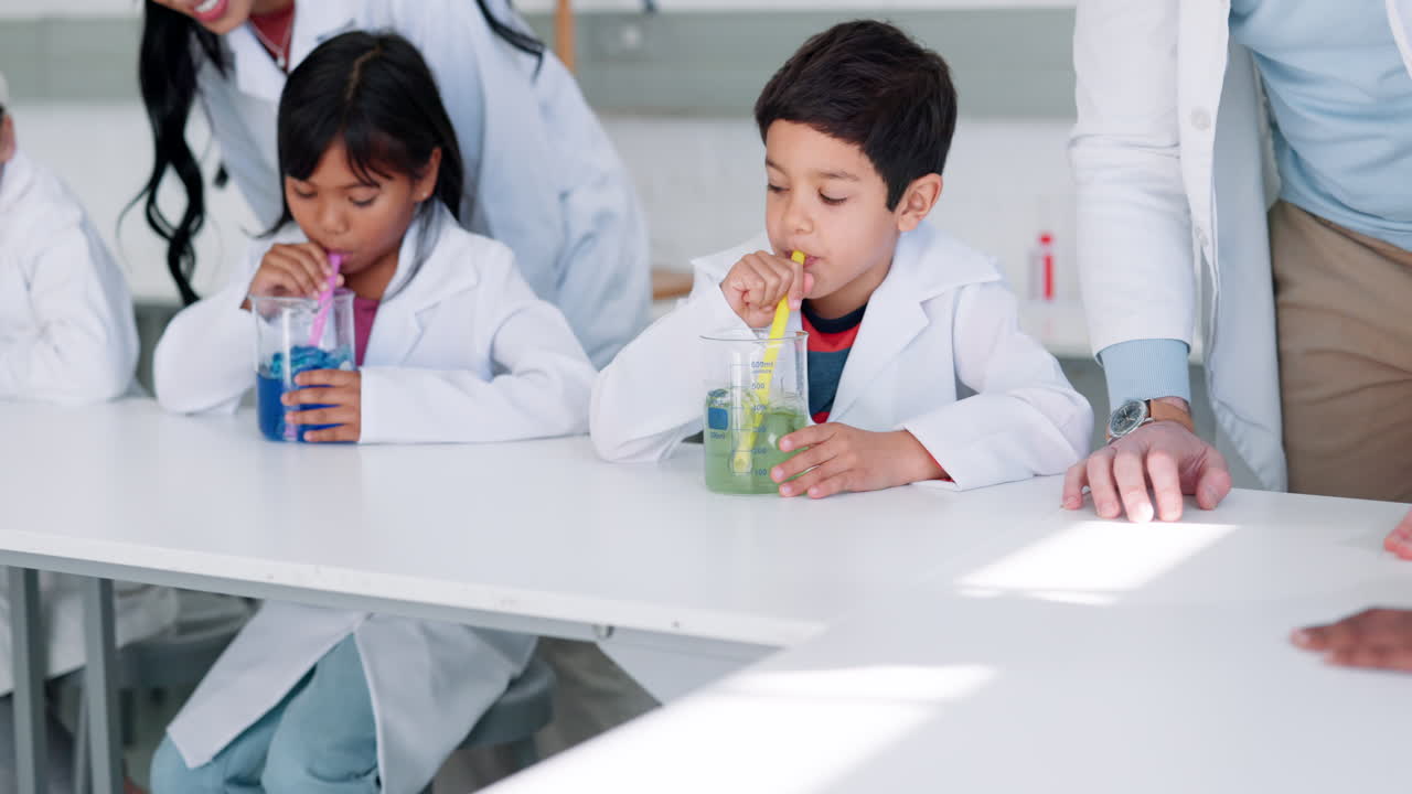 과학, 연구 및 자녀를 가진 교사