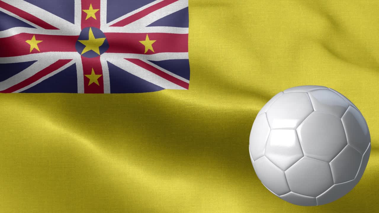 니우에의 발과 축구공 - 니우에 발 높은 세부 사항 - 국가 발 니우에 파동 패턴 루프 가능한 요소