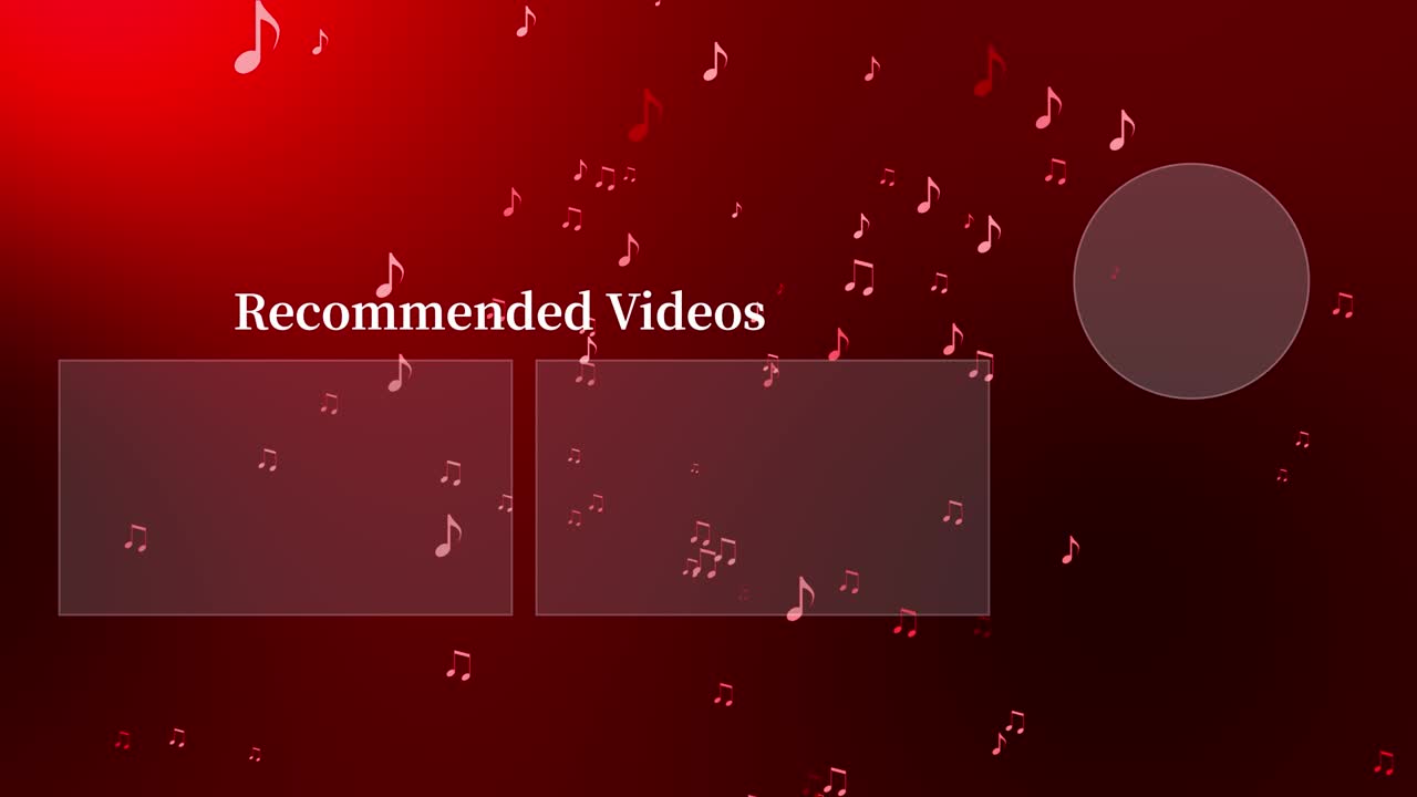 음악적 노트 입자 분류 엔드 카드 엔딩 스크린 모션 그래픽