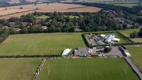 aerial view over canterbury rugby club complex grounds