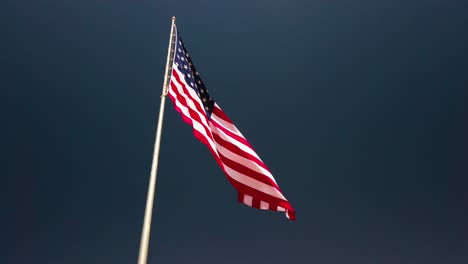 Toma-Estática,-De-La-Bandera-De-Estados-Unidos,-Las-Estrellas,-Ondeando-En-El-Viento-En-Los-Estados-Unidos-De-América