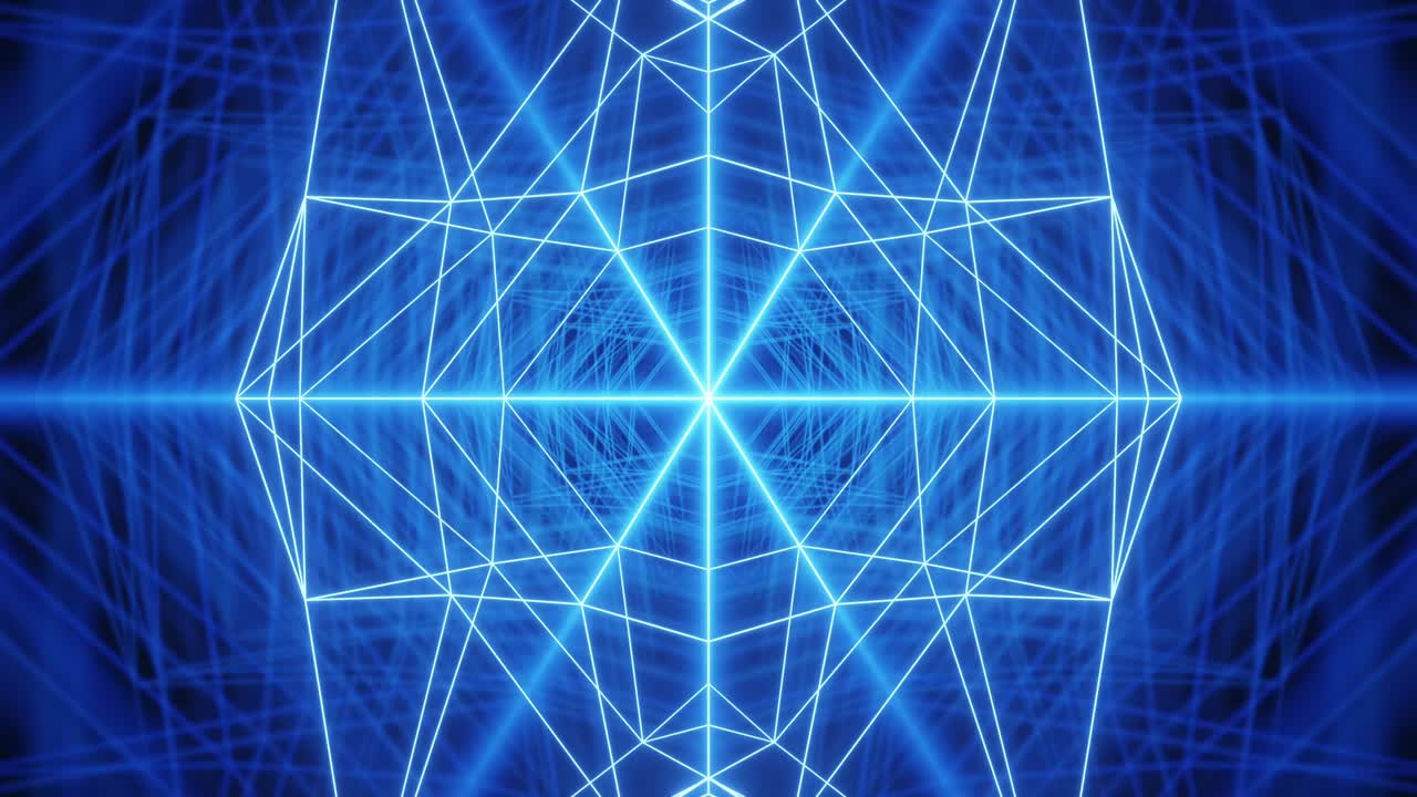 construcción de neón brillante de varios colores geométricos, fondo de abstracción. articulaciones de huesos de formas geométricas. renderización 3d.