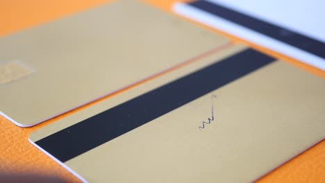 credit cards and pen