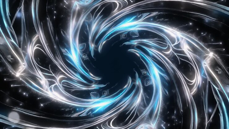 Fundo Abstrato Azul e Branco com Redemoinho de Luz