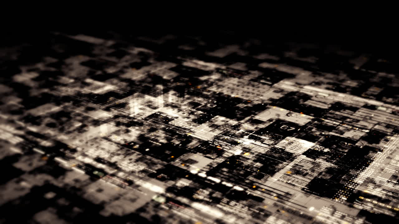 Advanced motion graphic digital map data matrix cyber environment simulation big data analytic artificial intelligent simulation, head up display background