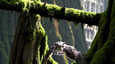 eagle owl in a forest