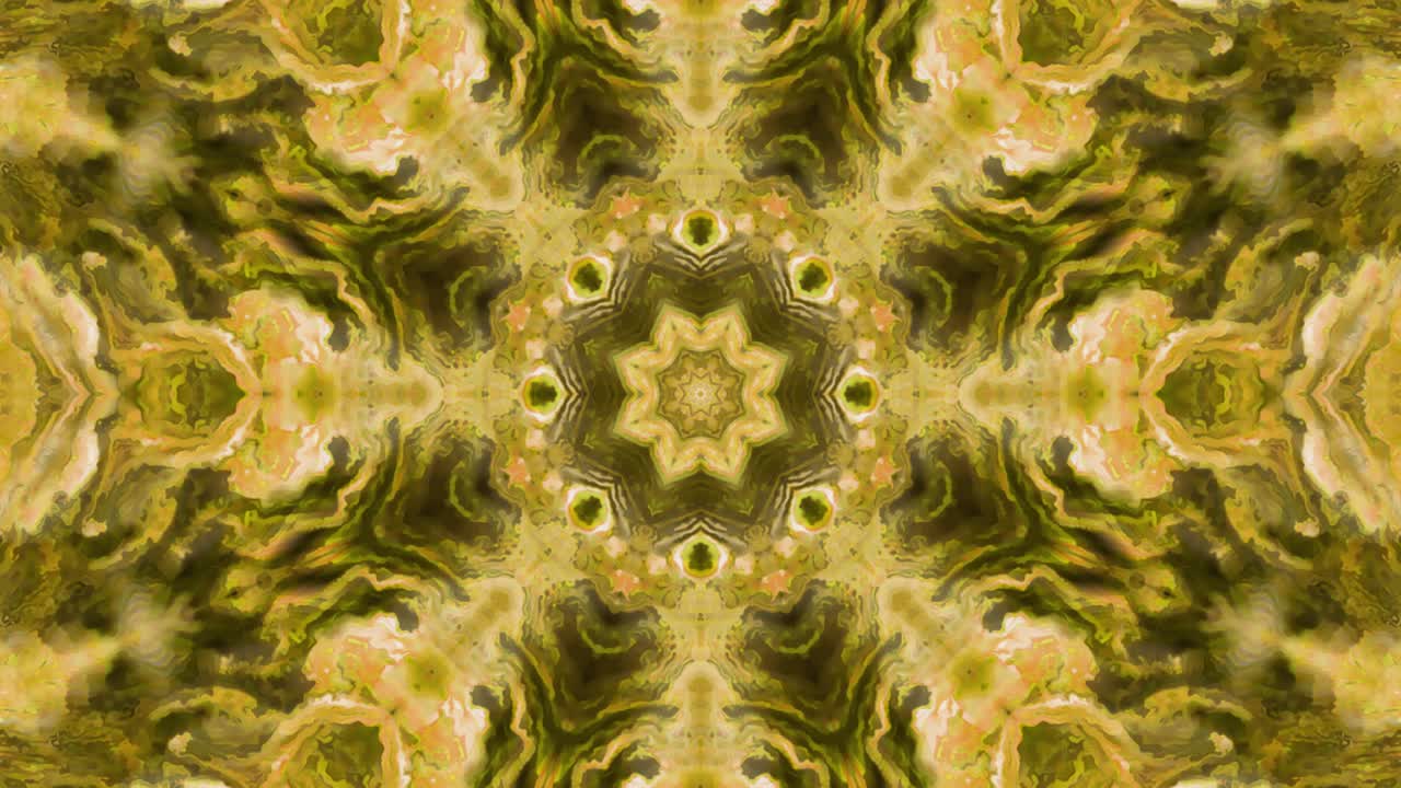 la animación abstracta, el fondo líquido, la hermosa película de pintura digital, la película de fondo abstracto, el video de stock de animación de kaleidoscopio.