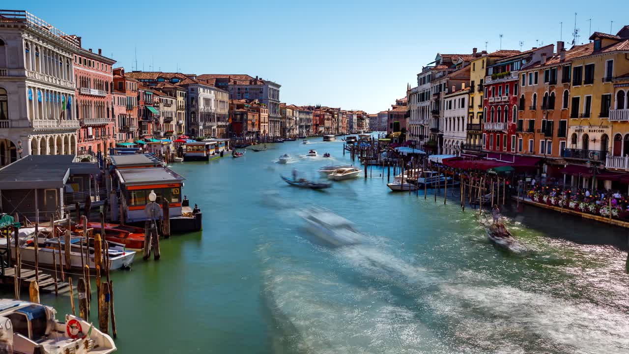 gran canal en venecia, italia vídeo de lapso de tiempo
