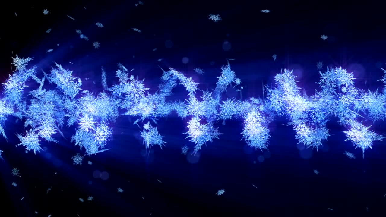 아름다움의 눈송이와 함께 반이는 겨울의 상징, 스핀 눈에서 소용돌이, 겨울 패턴, 아름다움 춤추는 눈송이, 추상적인 루프 애니메이션.