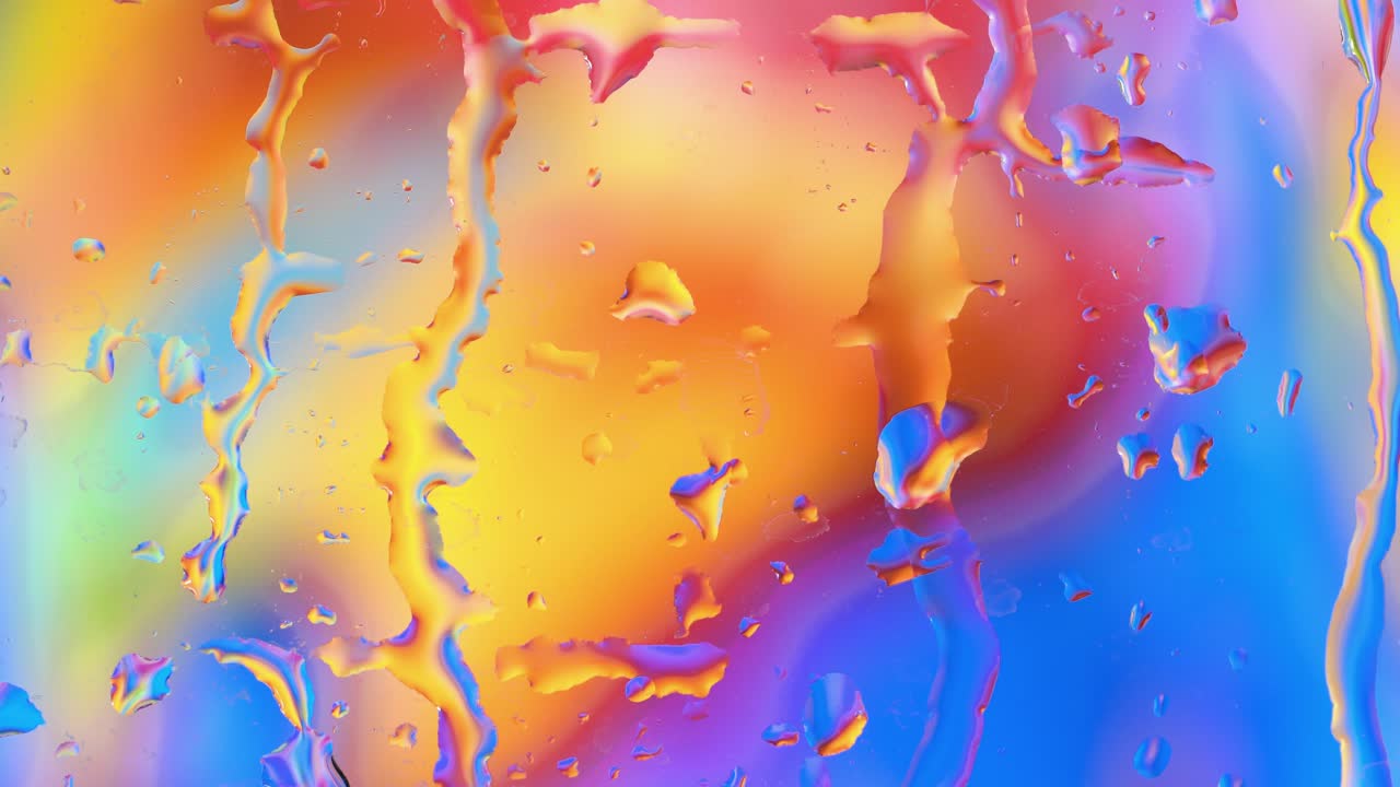 비방울이 창문 아래로 흘러내리고