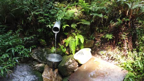 wakimizu natural mineral drinking water source in japanese mountains of kyoto