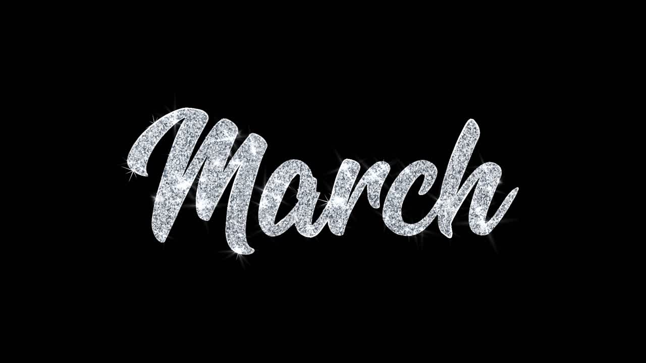 March Text Effect with Glitter