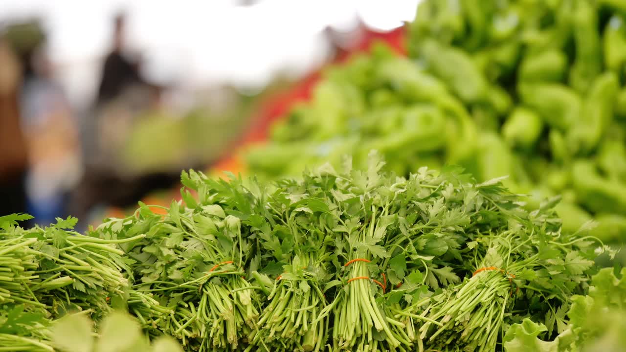 Fresh parsley at a market