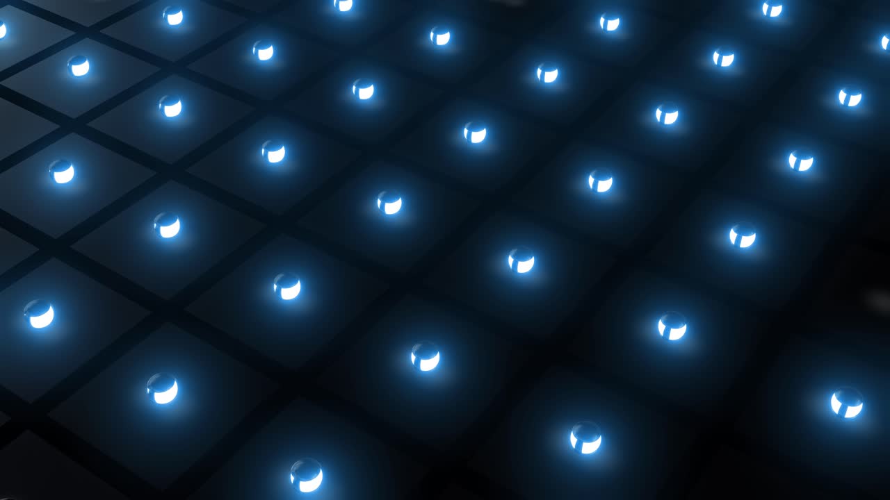 Abstract Glowing Spheres on Dark Squares