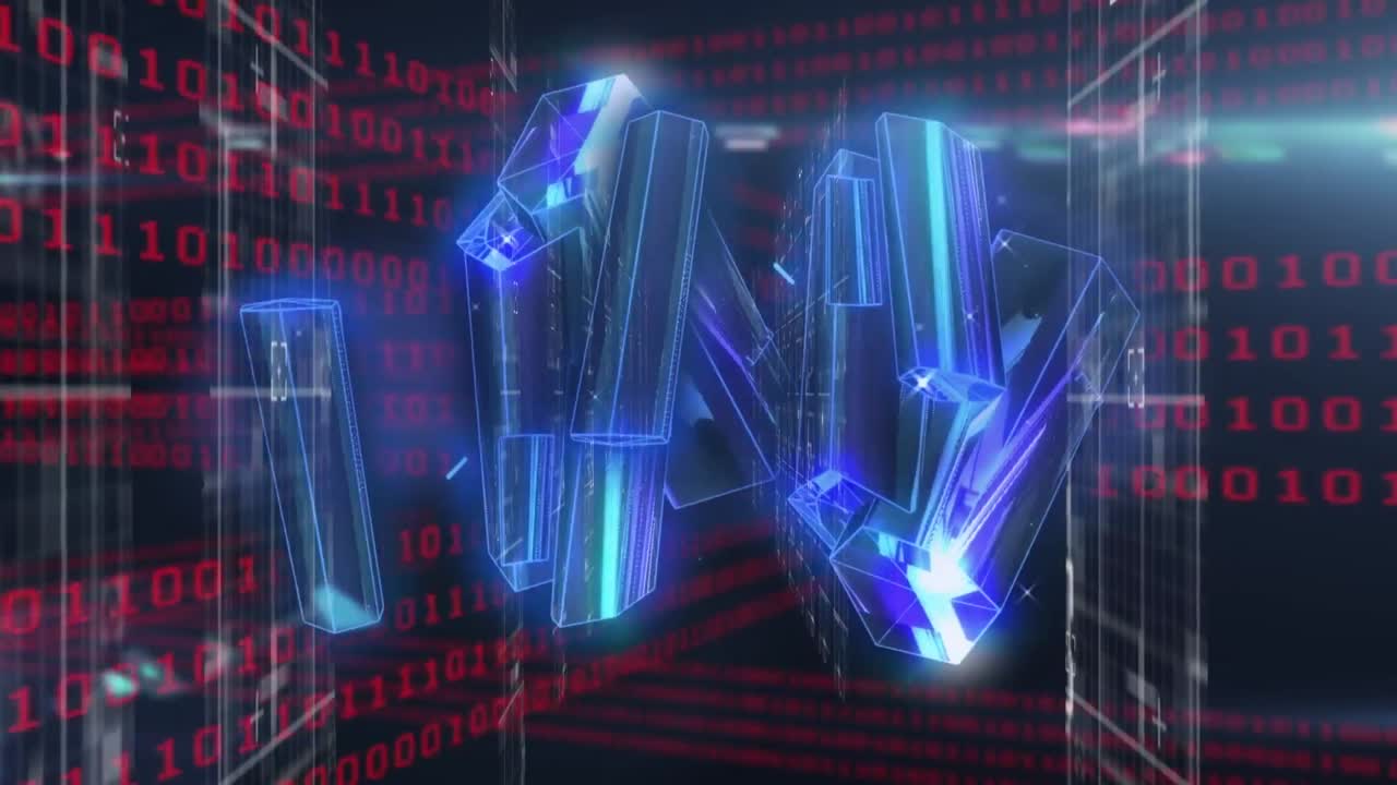 animación del procesamiento de datos sobre formas