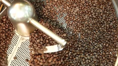 footages of the processes of coffee roasting with the coffee roaster