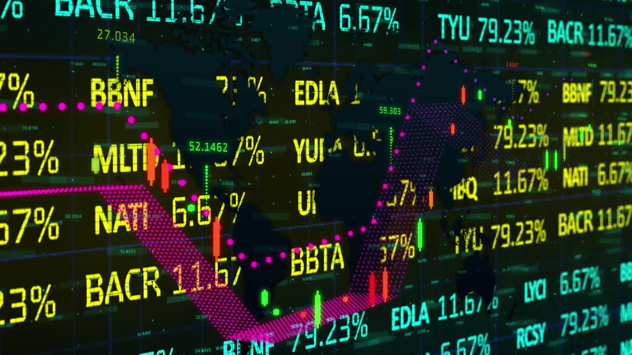 Animazione dell'elaborazione di dati finanziari su griglia