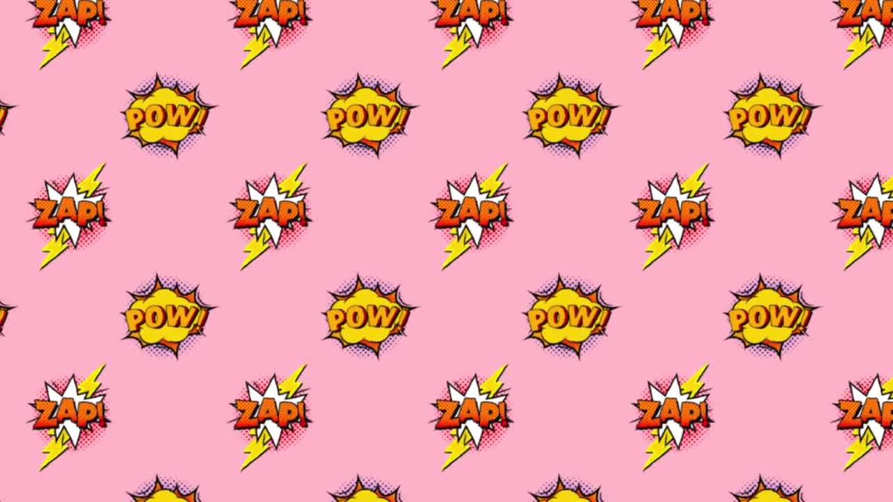 3 opciones de texto cómico y burbujas de discurso retro contra un fondo rosa