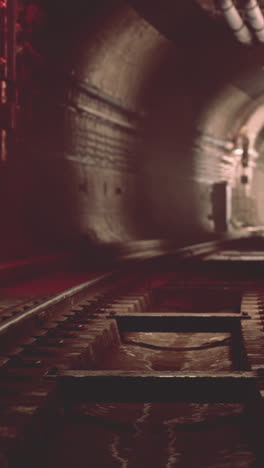 dark and mysterious train tunnel