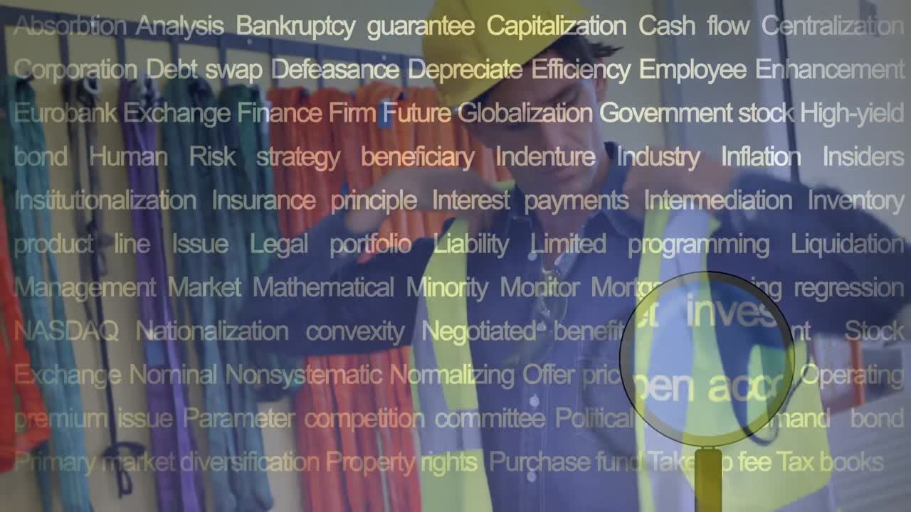 백인 남성 건설 노동자가 재 ⁇ 을 입은 것에 대한 여러 가지 비즈니스 개념 텍스트